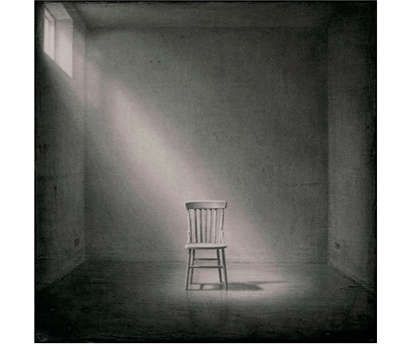 "Estancia". L�piz y cont�. 60 x 60 cm.