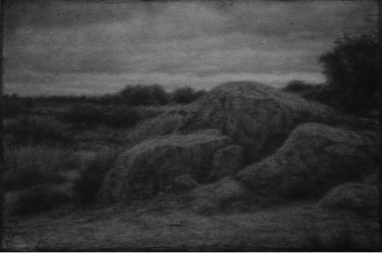 "La extra�a brisa". l�piz y cont�. 29 x 43 cm.