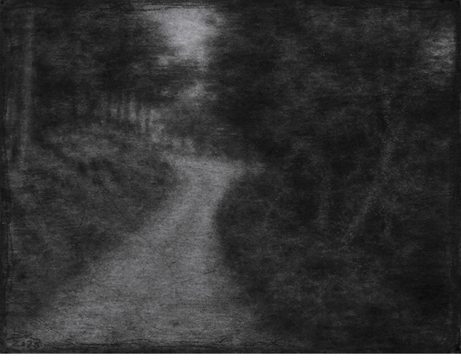 "Camino". l�piz y cont�. 13 x 17 cm.