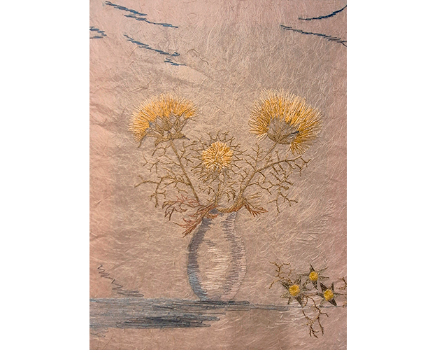 Oro y plata II. Bordado sobre papel japon�s. 61 x 46 cm. 