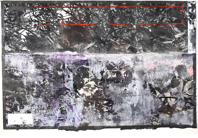 " Dos mundos ". T.Mixta sobre madera. 19 x 29 cms.