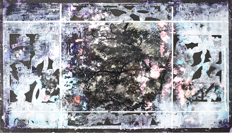 " Equilibrio ". T.Mixta sobre madera. 20,5 x 35 cms.