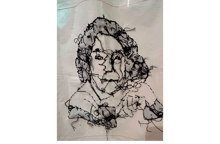 ellas (carmen mat�n gaite), bordado, 41 x 41 cm. (reverso)