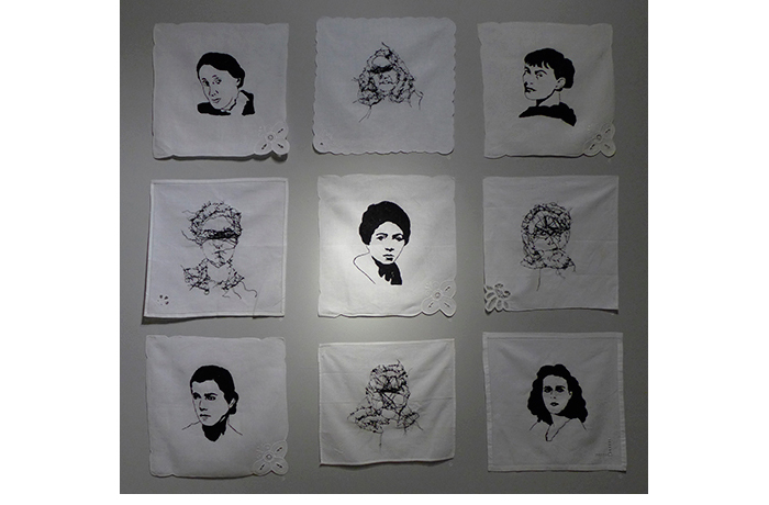 ellas (femenino plural), bordado, 43 x 43 cm.