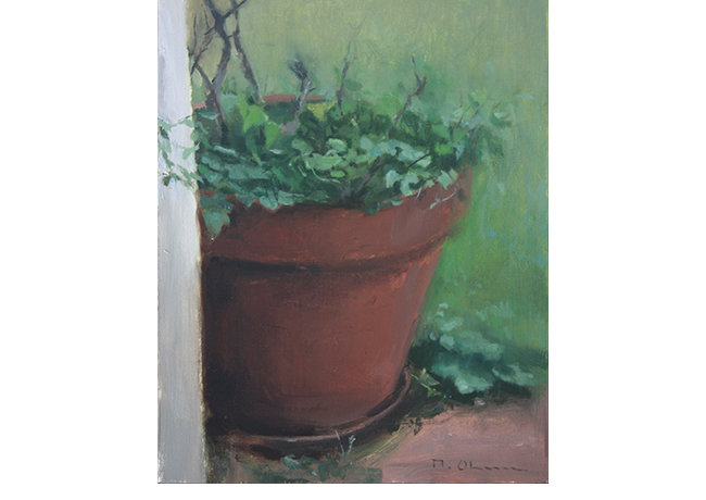 El rosal de la entrada. 27 x 22 cm. �leo sobre tabla.