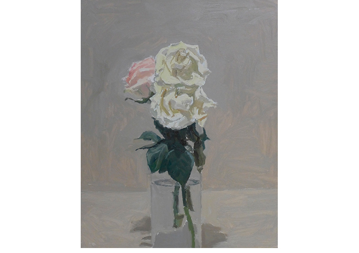 Rosas marchitas. �leo / lienzo. 46 x 38 cm.
