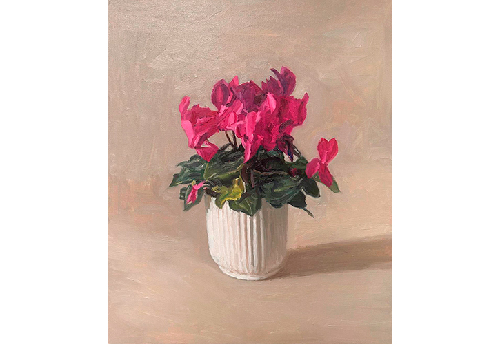 Ciclamen. �leo / lienzo. 48 x 38 cm. 