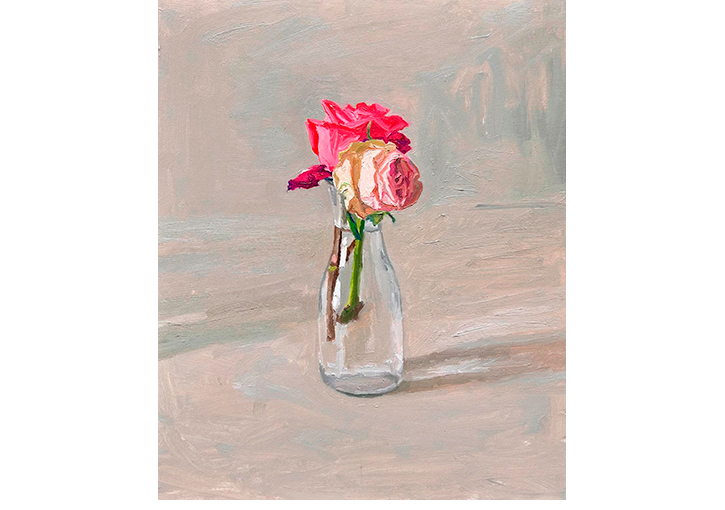 Dos rosas marchitas I. �leo / lienzo. 46 x 33 cm.